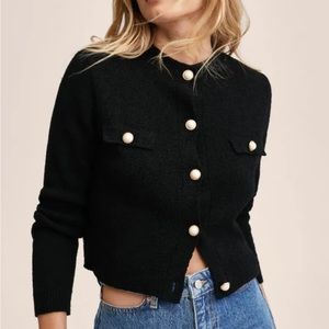 Mango Croissan Boucle Cardigan Medium New